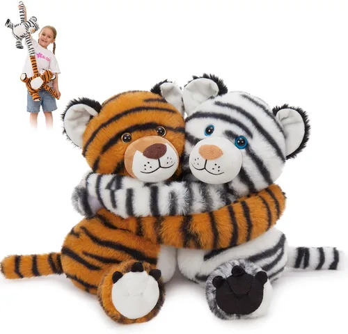 Vista 10 de MorisMos Dúo de Animales de Peluche de Leopardo, Congelables y Aptos para Microondas, Juguete de Leopardo de Brazos Largos para Abrazar, Almohadilla