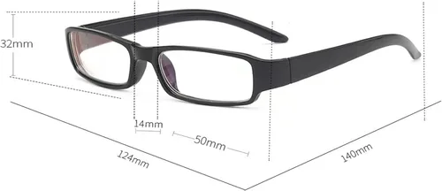 Vista 2 de 2 pares de lentes de visión miope, unisex Negro