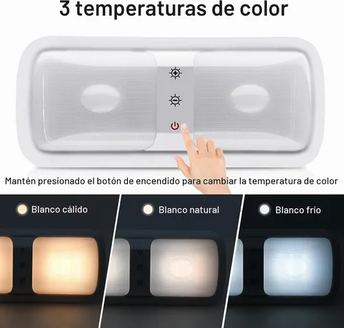 Vista 3 de Miady - Luces regulables para RV de interior 1800 LM, 3 temperaturas de color y 5 niveles de brillo, luz LED de 12V