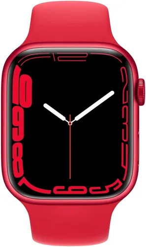 Vista 2 de Apple Watch Series 7 (GPS + celular, 41mm), caja de aluminio rojo con correa deportiva roja (renovada)