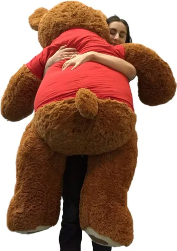 Vista 5 de Big Plush Oso de peluche gigante de 5 pies – Wearing You are Special camiseta de 60 pulgadas suave color marrón canela enorme oso de peluche