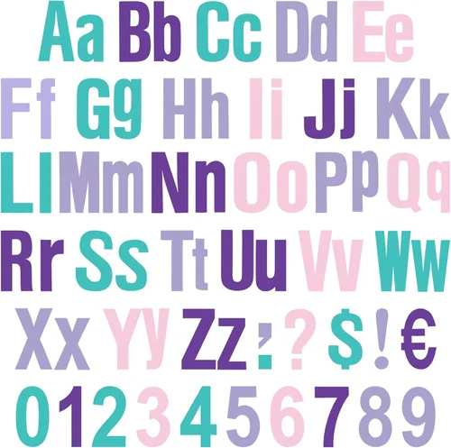 Vista 9 de Tenare Juego de 134 letras coloridas del alfabeto de 5 pulgadas, letras del alfabeto, números y recortes de puntuación para tablón de anuncios, Negro