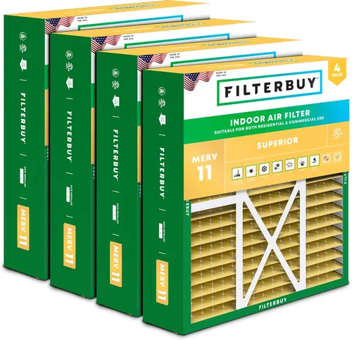 Vista 13 de Filterbuy Filtro de aire MERV 11 de 10 x 17 x 2 pulgadas Defensa Superior contra Mascotas y Alergias (paquete de 4), filtros exteriores plisados