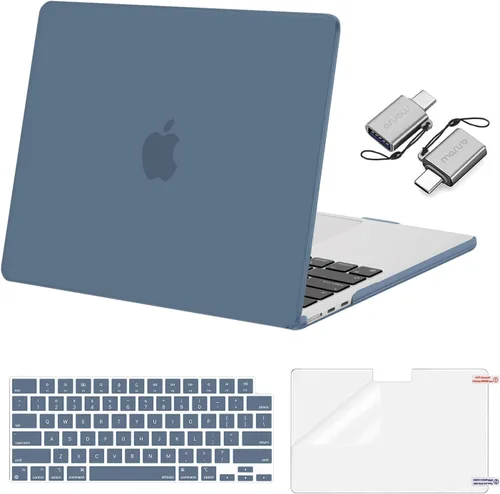 Vista 28 de Mosiso Funda para MacBook Air de 13 y 13.6 pulgadas, 2024, 2023 y 2022, M3 A3113, M2 A2681, Touch ID, carcasa rígida, cubierta de teclado, protector