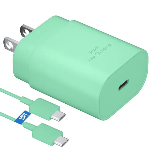 Vista 25 de Kit de cargador súper rápido tipo C, bloque de cargador de teléfono Android PD de 25 W PD USB C y cable de carga C de 5 pies, cable de carga rápida