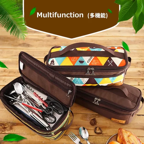 Vista 5 de Azarxis Camping Travel Cooking Utensils Organizer Bag Cookware Storage Bag Portable Small Stuff Case for Storing Flatware Cutlery Digital