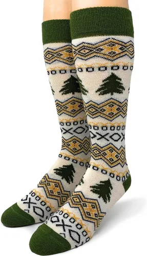 Vista 11 de WARRIOR ALPACA SOCKS - Calcetines acogedores de lana de alpaca divertidos de estilo novedoso/camping para hombres y mujeres Suaves, cálidos Negro