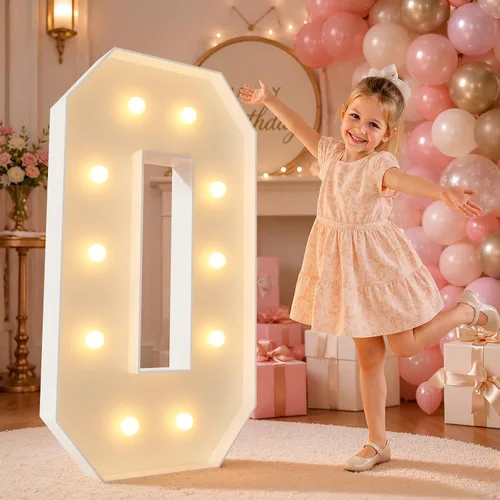 Vista 13 de imprsv Letras iluminadas grandes de 3 pies, letras iluminadas de marquesina para fiesta de cumpleaños (3 pies, letra y )