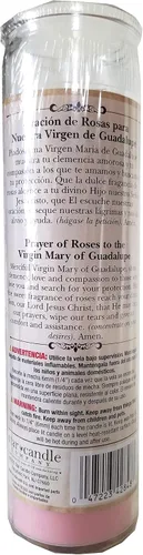 Vista 2 de Virgen de Guadalupe Virgen de Guadalupe) Vela Devocional Rosa