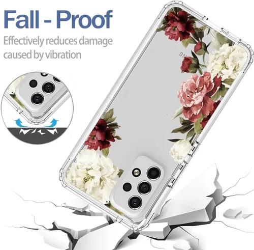 Vista 7 de Funda de teléfono para Galaxy A53 5G, Samsung A53 5G SM-A536U con protector de pantalla de vidrio templado, funda protectora de cuerpo completo