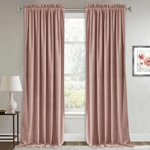 Vista 23 de RYB HOME Cortinas opacas de terciopelo para dormitorio, aislamiento térmico, privacidad, luz solar, bloqueo de calor, cortinas lujosas con bolsillo
