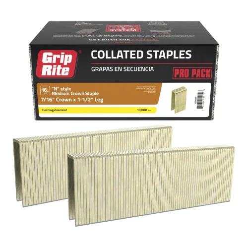 Vista 9 de Grip Rite Prime Guard GRLMIX - Mezcla de grapas de corona estrecha electrogalvanizada calibre 18, 1/2"/3/4"/1