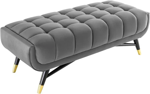 Vista 4 de Modway Adept - Banco de terciopelo de rendimiento de 47.5 pulgadas, color gris