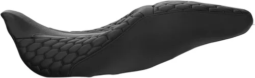 Vista 8 de Asiento de conductor, pasajero y piloto - SLMOTO Asiento de motocicleta de una pieza para 2 personas, compatible con Harley Touring Road King CVO