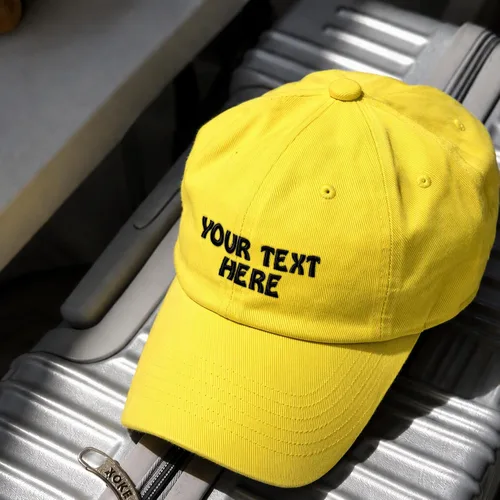 Vista 4 de Gorra de béisbol suave personalizada, sombrero personalizado con texto personalizado, gorras de algodón estilo dad hat para hombres y mujeres