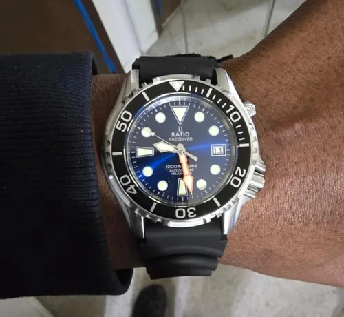 Vista 6 de RATIO FreeDiver Helium Safe - Reloj de buceo automático de acero inoxidable 3,280.8 ft resistente al agua para hombre