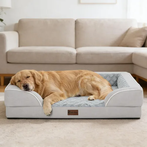 Vista 57 de Camas ortopédicas para perros grandes, cama de espuma viscoelástica impermeable para mascotas grandes con lados 89x56 cm, sofá para perros grandes