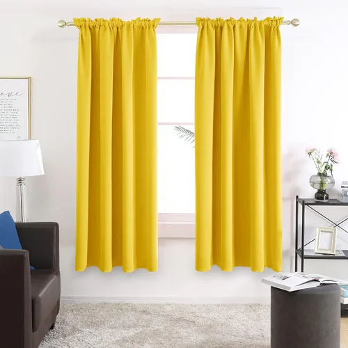 Vista 58 de Deconovo Cortinas opacas, aislamiento térmico, dobladillo para barra, reducción de ruido, certificado Oeko-TEX, cortinas de oscurecimiento