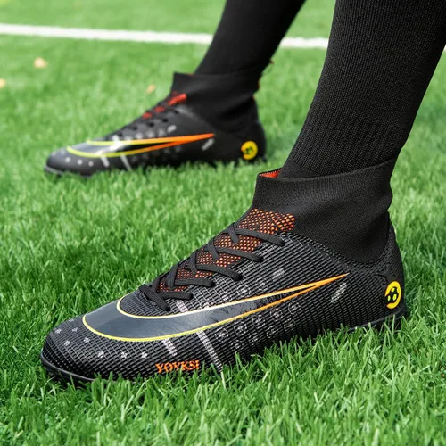 Vista 7 de Botas de fútbol para hombre Turf Hightop TF zapatos de fútbol profesionales para interiores y exteriores
