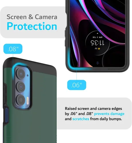 Vista 5 de TUDIA Merge - Funda para Motorola Edge 5G UW 2021, color verde cazador