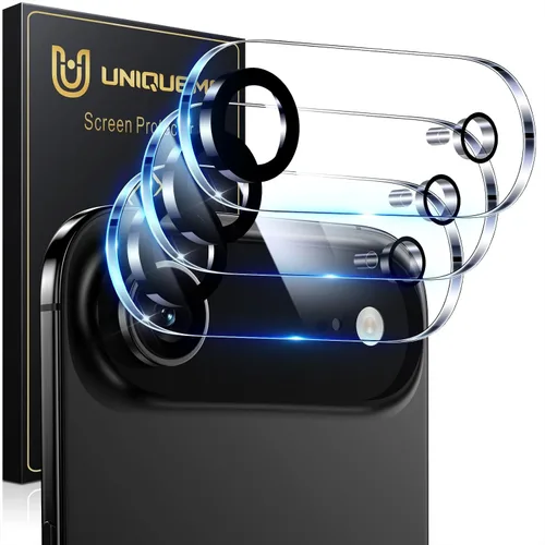 Vista 21 de UniqueMe para Paquete de 3 Protectores de Lente de Cámara para iPhone 15 Pro/iPhone 15 Pro Max, [Protección contra Caídas] [Compatible con Fundas]