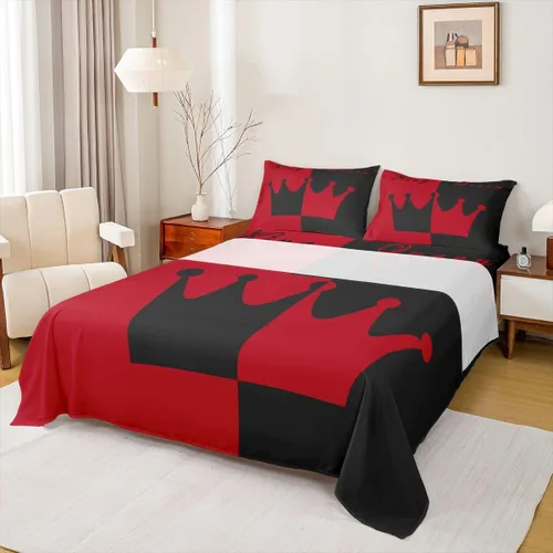 Vista 12 de Dog Side My Side - Juego de sábanas de tamaño Queen, color negro y blanco, sábana bajera ajustable para mujeres y hombres, sábanas románticas