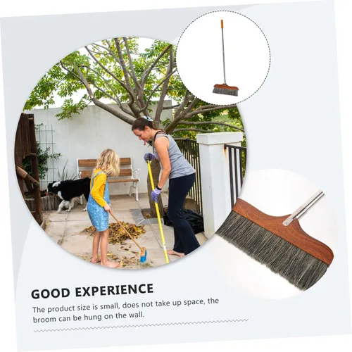 Vista 2 de Escoba reutilizable de limpieza de suelos para uso en interiores, escoba de limpieza del hogar resistente con recogedor para barrer suelos, cocina