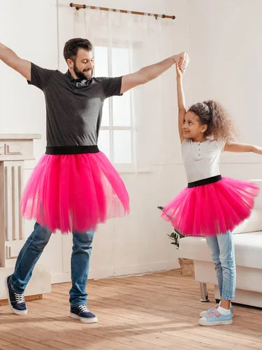 Vista 3 de Haconba Paquete de 3 faldas de tutú para correr, clásicas, elásticas, de 3 capas, tutú de tul para fiesta de cumpleaños