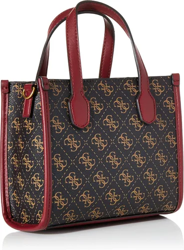 Vista 2 de GUESS Silvana Mini Tote Marrón LogoMerlot Talla única, Brown LogoMerlot