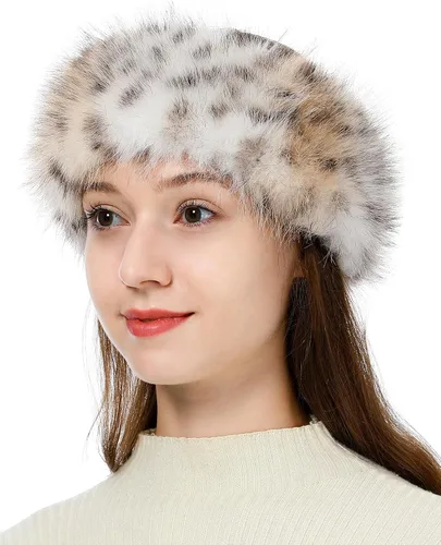 Vista 19 de Diadema de piel sintética con elástico para orejeras de invierno para mujer Negro