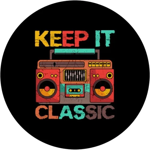 Vista 3 de Keep It Classic Radio 80s 90s Retro Vintage Cassette Player PopSockets Adhesivo PopGrip