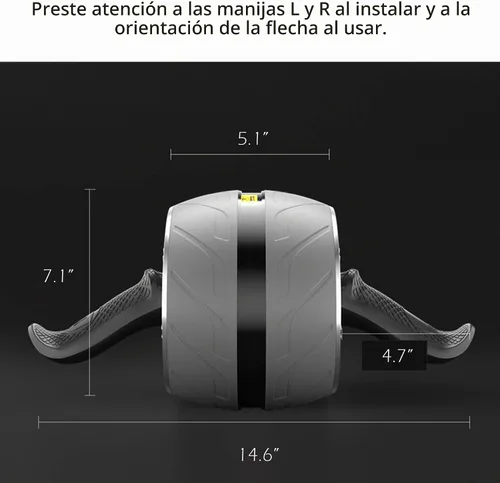Vista 2 de AB Wheel Roller, Exercise Abdominal Wheel Fitness for Gym & Home, Core Work-out Strength-Training Roller Negro