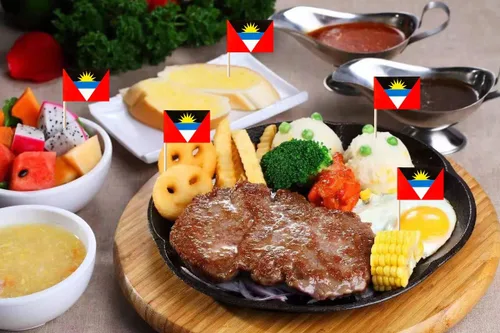 Vista 6 de stidsds 100 banderas de Antigua y Barbuda con palillos de dientes de Antigua y Barbuda, mini adornos pequeños para cupcakes de Antigua y Barbuda