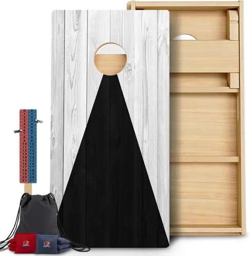 Vista 27 de CornholeGamesUSA Pro - Juego de tablas de Cornhole Fabricado en Estados Unidos Abedul báltico 3/4 Sin rebote Patas triples gruesas Dos