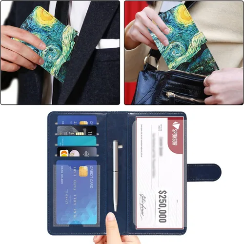 Vista 5 de ACdream Checkbook Cover, Leather RFID Blocking Check Book Wallet