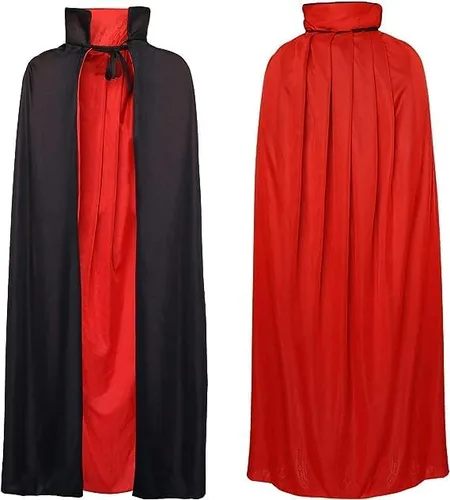 Vista 8 de HISTOYE Vampire Cape for Women Men,Halloween Vampire Costume for Adult with Scar Tattoo for Halloween Costume Party Cosplay