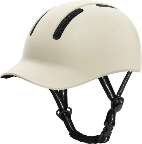 Vista 12 de Shinmax Casco de bicicleta – Casco de ciclismo ligero ajustable estilo gorra de béisbol con visera larga, tira reflectante, para viajes urbanos