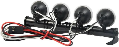 Vista 7 de Barra de luz LED de techo de metal 4 LED para SCX10 D90 TRX-4 1:10 RC Crawler Truck (4 LEDs)