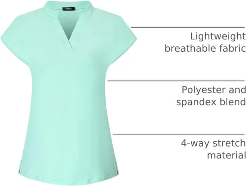 Vista 40 de Camisas de golf para mujer, polo, tenis, camisetas deportivas, camisetas de entrenamiento