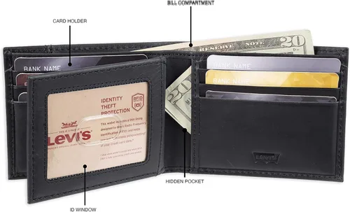 Vista 3 de Levis Cartera plegable para hombre con capacidad extra