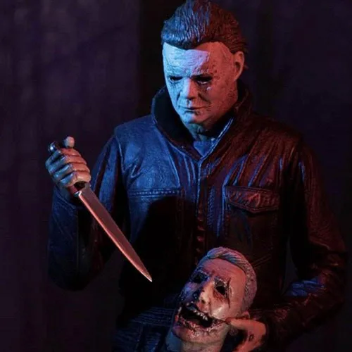 Vista 5 de Máscara de látex para cosplay de Halloween Michael Myers de cara completa color gris