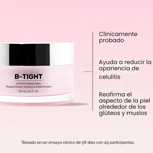 Vista 2 de MAËLYS B-TIGHT Lift & Firm Booty Mask - Crema reafirmante y reafirmante para glúteos y muslos, crema para la celulitis con cafeína y pimienta