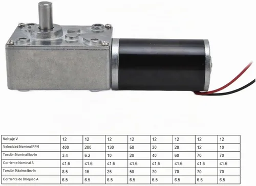 Vista 4 de DC12VGearMotorandPWMDriverKit, 20-400RPMMotorSeries, SpeedReductionMotorwith8mmDShaft (50RPM), GearedMotor