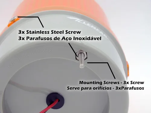 Vista 3 de Luz de baliza estroboscópica giratoria de advertencia de seguridad ámbar DC12V
