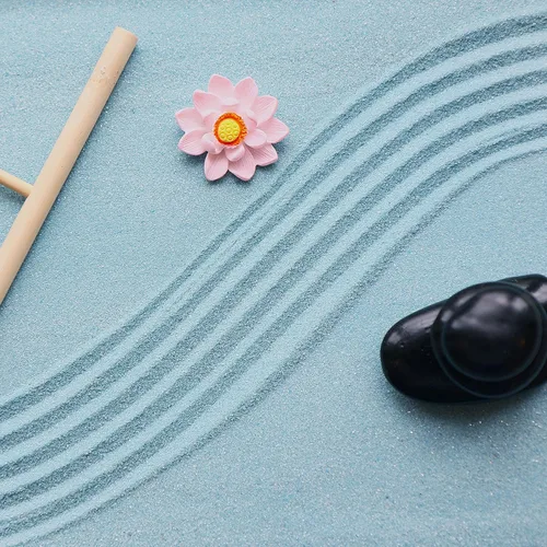 Vista 8 de Oasis of Calm - Kit de jardín zen de 11 x 8 pulgadas, hermoso juego de regalos de meditación de decoración japonesa de primera calidad, accesorios