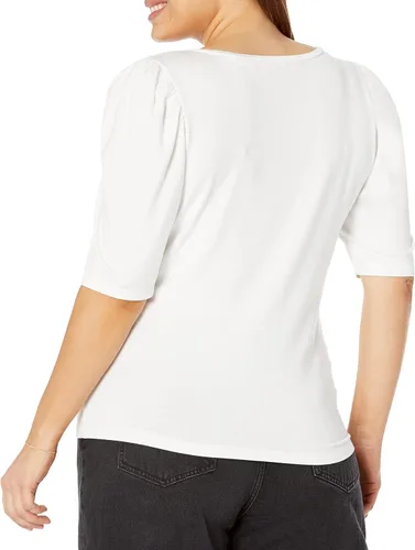 Vista 2 de The Drop Luisa - Camiseta de manga abombada con escote corazón para mujer