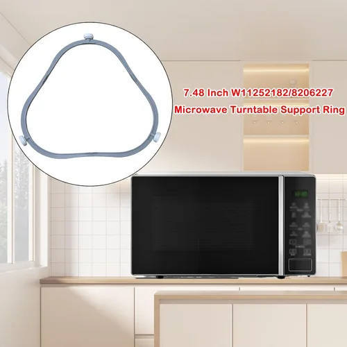 Vista 6 de 7.48 pulgadas W11252182/8206227 Anillo de soporte para placa giratoria de microondas, pieza de repuesto de soporte de bandeja de vidrio, anillo