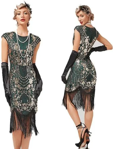 Vista 2 de New Years Eve Dress Party Sexy Dress Fashion Solid Color Sequin Fringe Dress Women's Cocktail Dresses