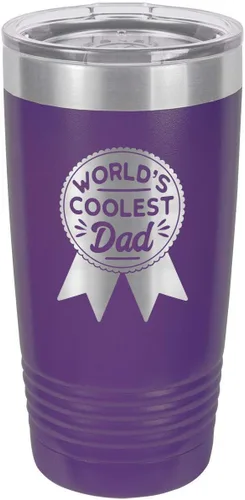 Vista 15 de WORLDS COOLEST DAD RIBBON BLACK Vaso de bebida de 20 oz con pajita Taza de viaje grabada con láser Comparar con Yeti Rambler Idea de regalo
