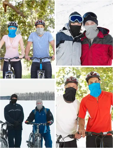 Vista 4 de SATINIOR Pasamontañas de 9 piezas, máscara de cara completa, protección solar UV, cubierta facial de verano, transpirable, resistente al viento